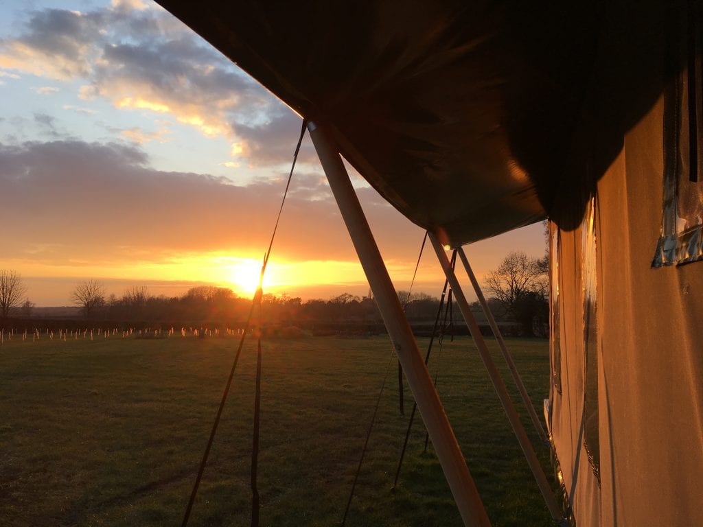 Sunset at Meadow Field Luxury Glamping