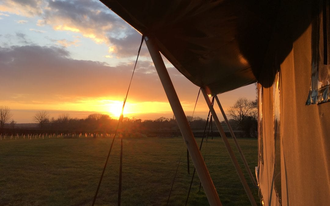 Sunset at Meadow Field Luxury Glamping