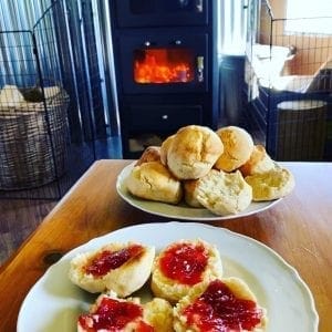 Scones baked in stove