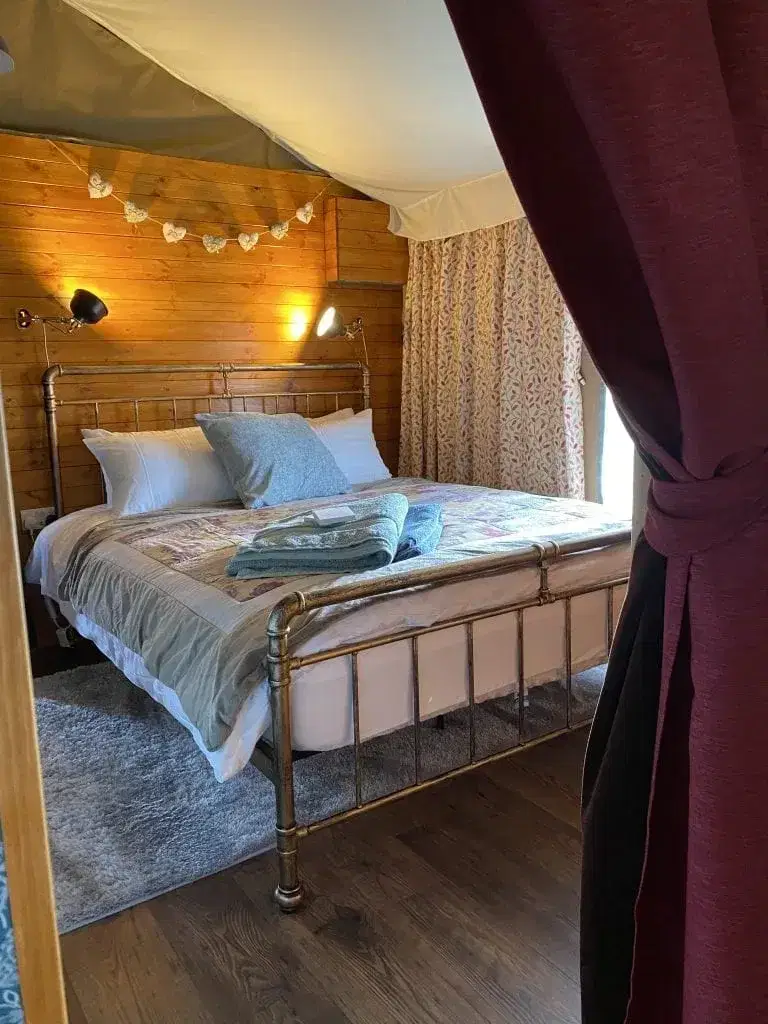 Luxury Glamping Safari Tents double bed