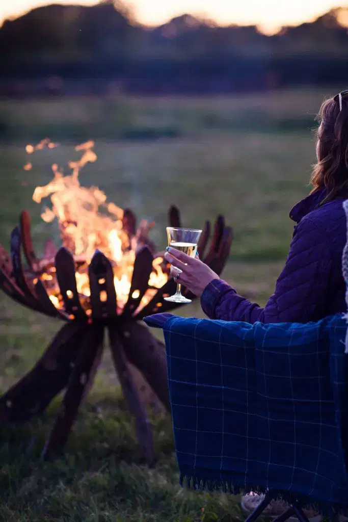 sitting round a camp fire