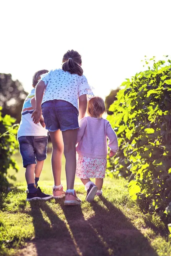 Young children enjoying outdoors