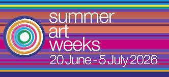 a colourful poster with summer art weeks 2026 dates on